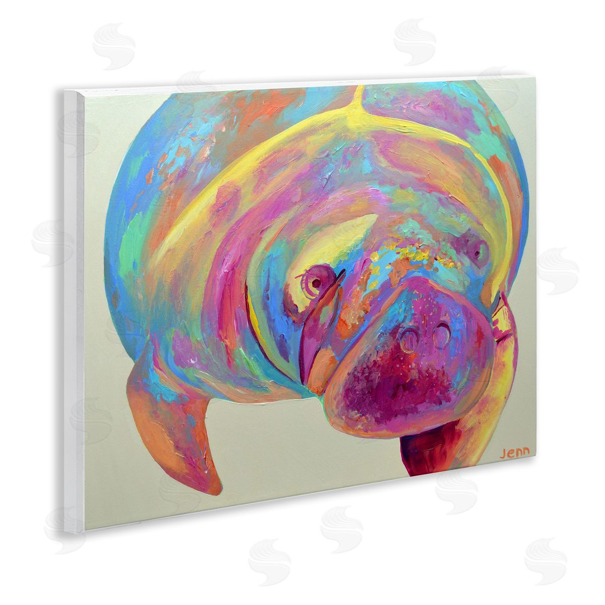 Jennifer Seeley Mixed Hue Manatee Wall Plaque Art Print