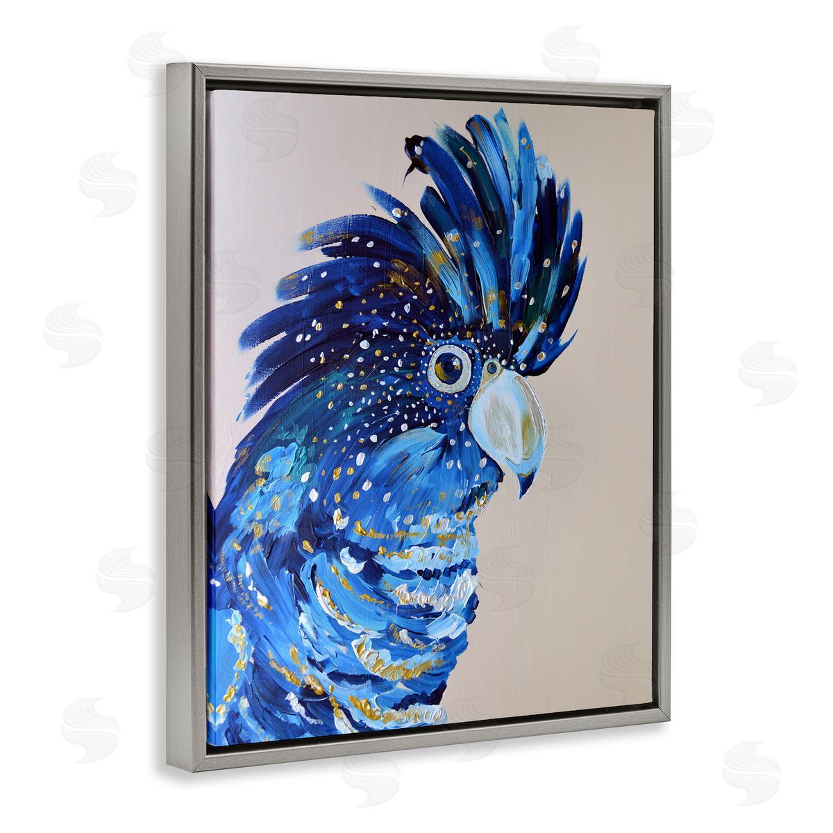 Jennifer Seeley Coco The Cockatoo Gray Floating Frame Canvas Art Print