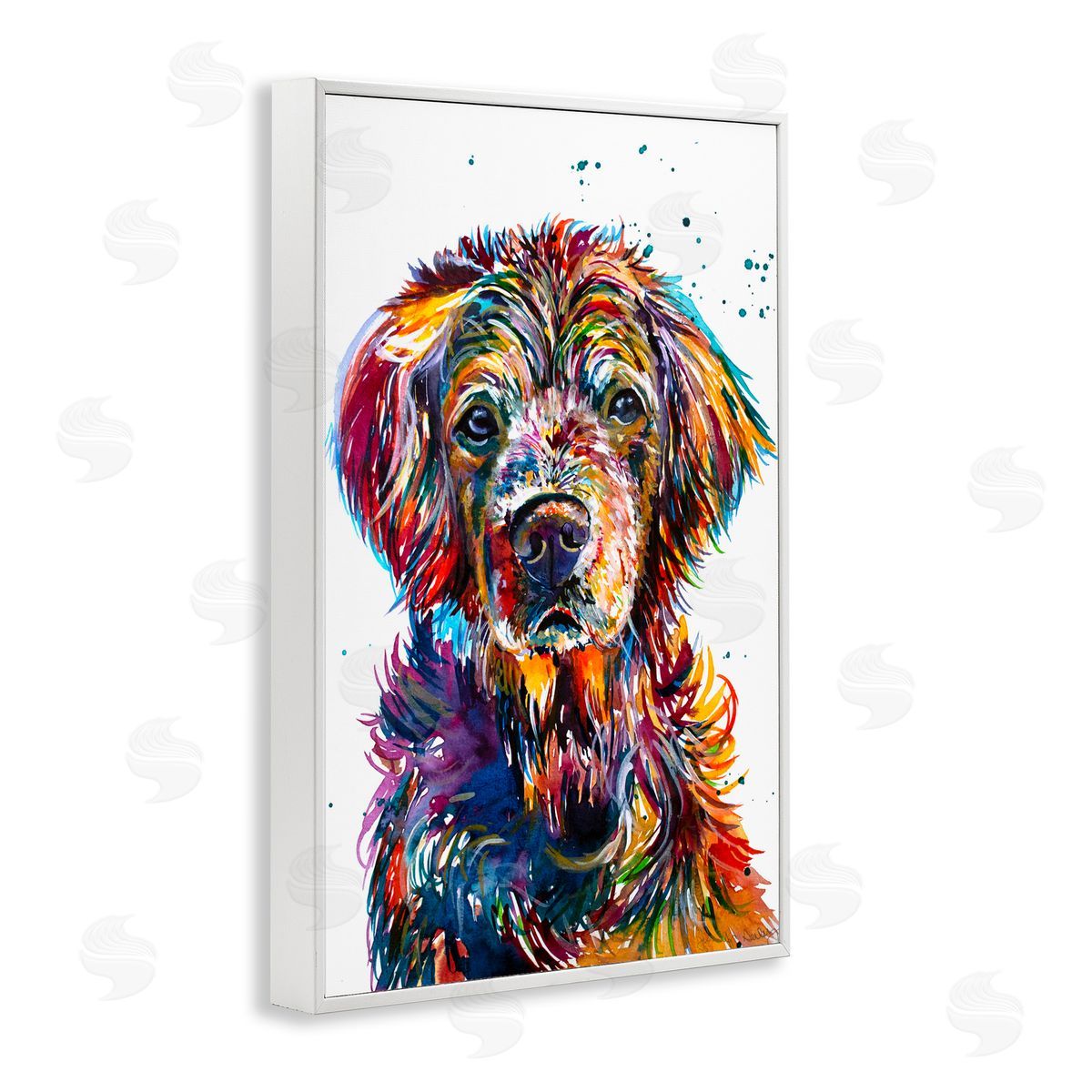 Jennifer Seeley Retriever Hopi Portrait White Frame Giclee Art Print