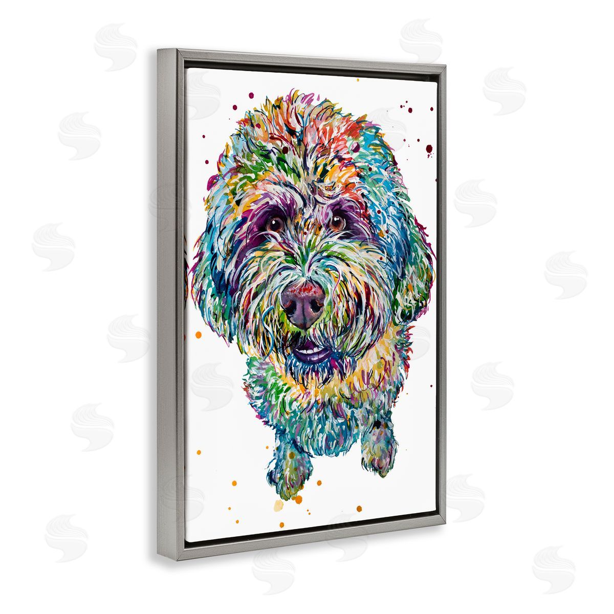 Jennifer Seeley Lagotto Romagnolo Puppy Gray Floating Frame Canvas Art Print
