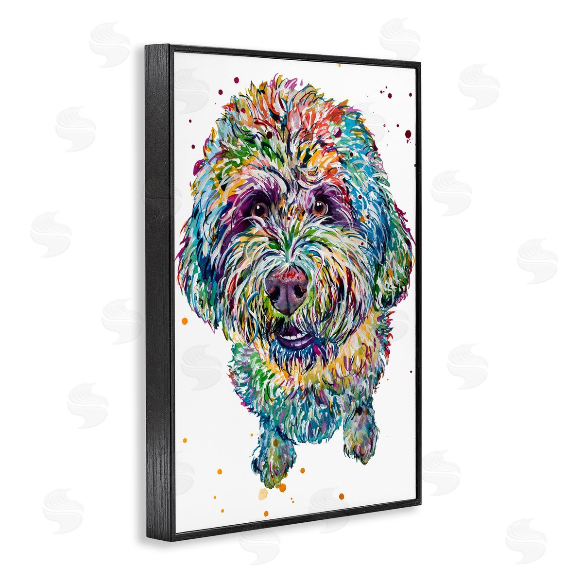 Jennifer Seeley Lagotto Romagnolo Puppy Black Framed Giclee Art Print