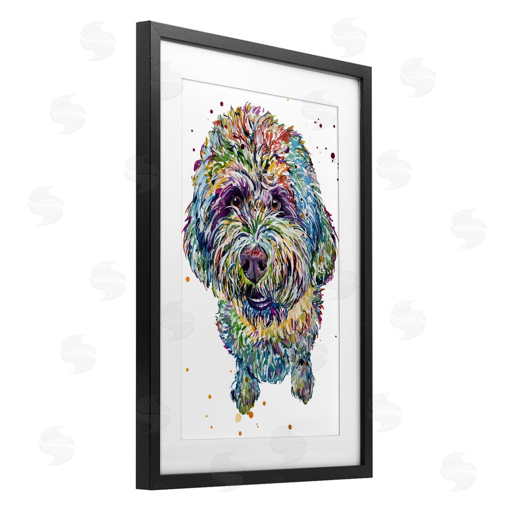 Jennifer Seeley Lagotto Romagnolo Puppy Black Framed Print Under Glass Art