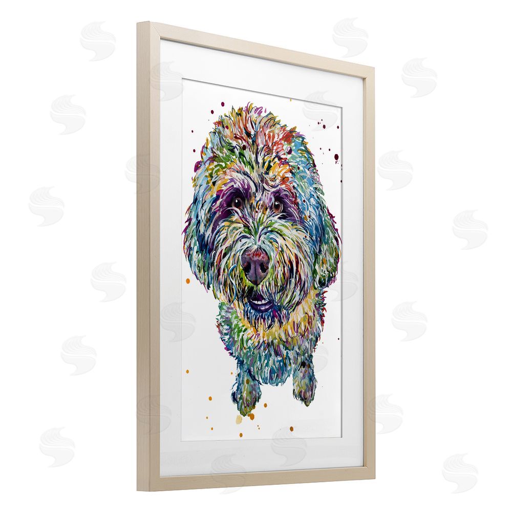 Jennifer Seeley Lagotto Romagnolo Puppy Birch Framed Print Under Glass Art