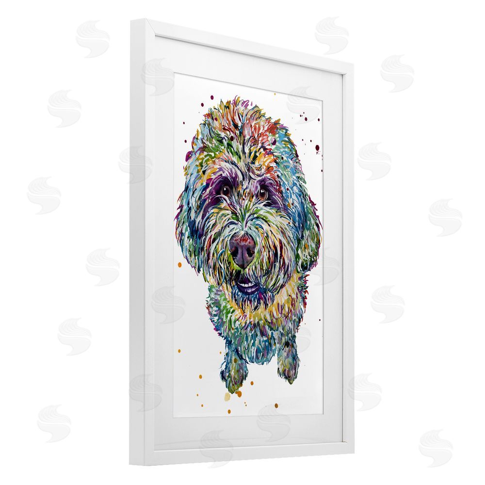 Jennifer Seeley Lagotto Romagnolo Puppy White Framed Print Under Glass Art