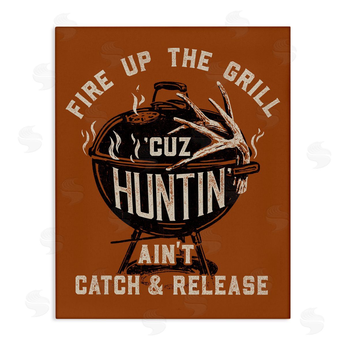 Jedco Brands, Inc. Fire Up Grill Funny Hunting Canvas Wall Art Print