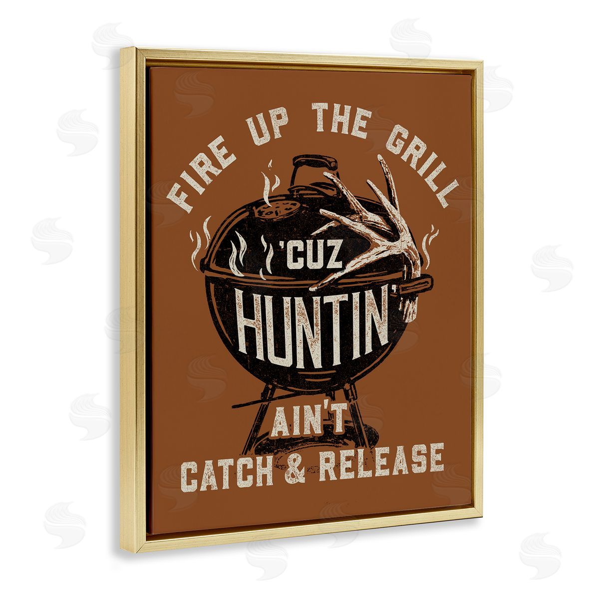 Jedco Brands, Inc. Fire Up Grill Funny Hunting Canvas Wall Art Print
