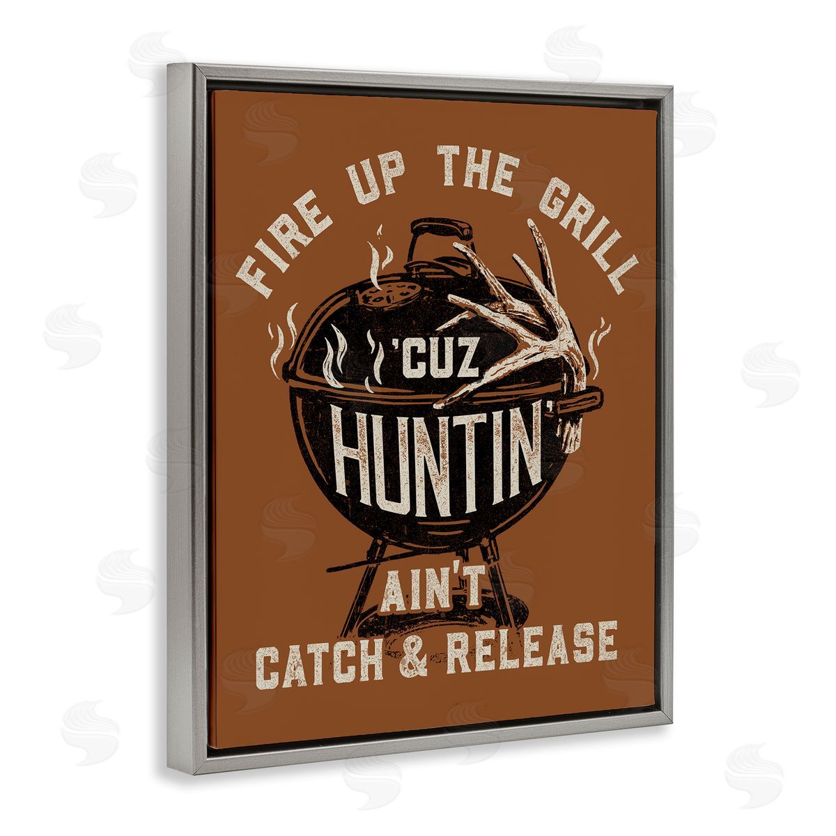 Jedco Brands, Inc. Fire Up Grill Funny Hunting Canvas Wall Art Print