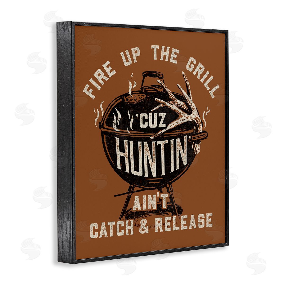 Jedco Brands, Inc. Fire Up Grill Funny Hunting Canvas Wall Art Print