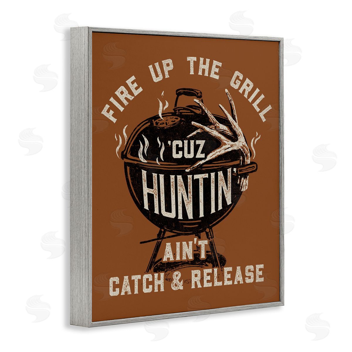 Jedco Brands, Inc. Fire Up Grill Funny Hunting Canvas Wall Art Print
