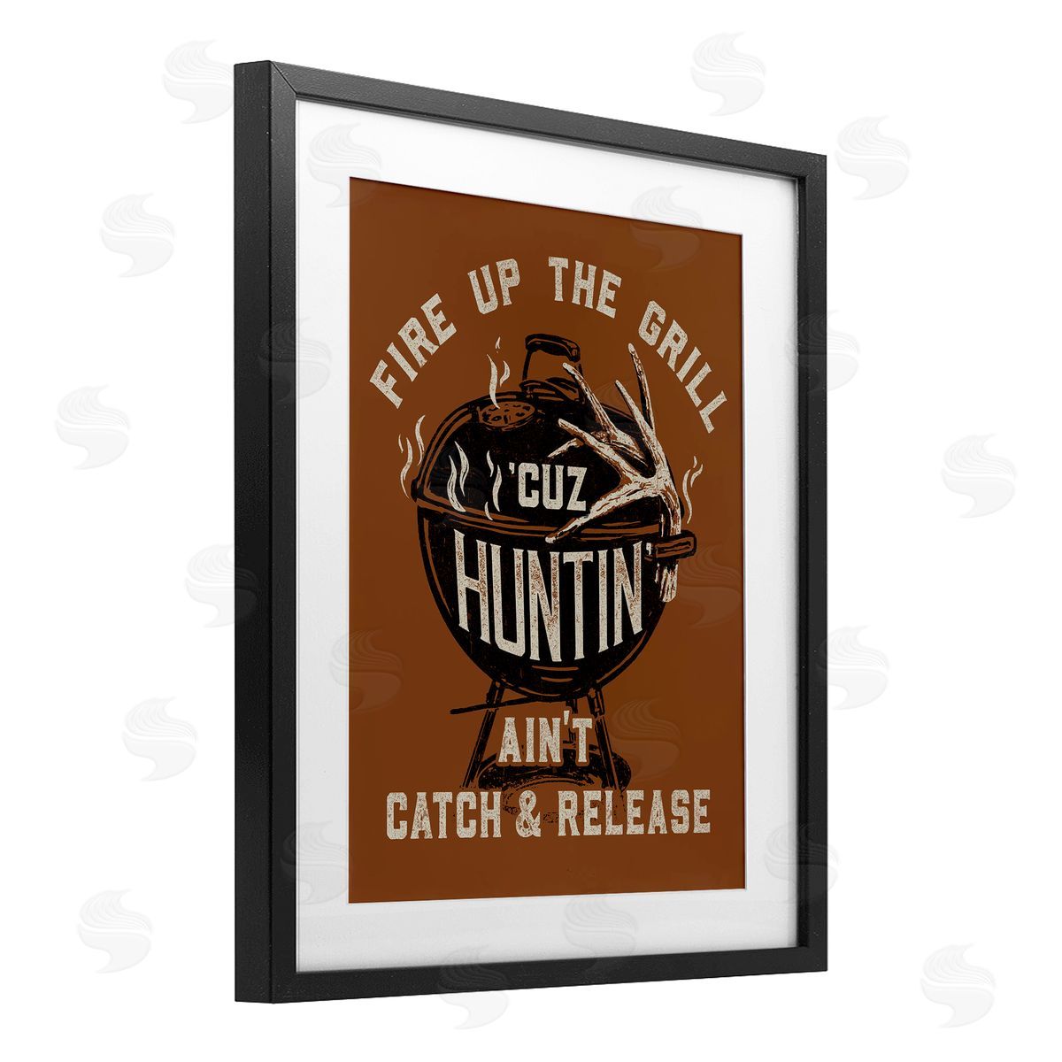 Jedco Brands, Inc. Fire Up Grill Funny Hunting Canvas Wall Art Print