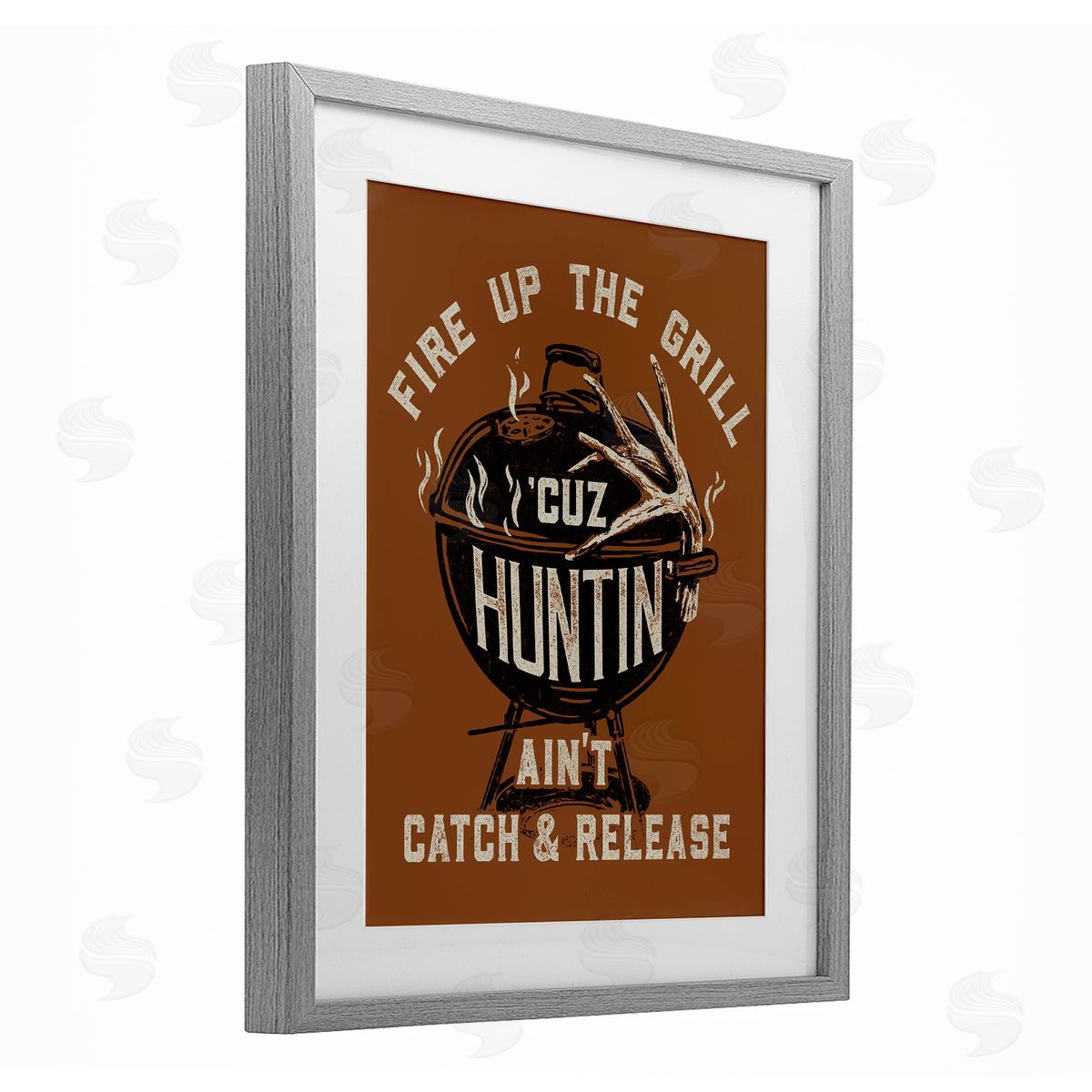 Jedco Brands, Inc. Fire Up Grill Funny Hunting Canvas Wall Art Print