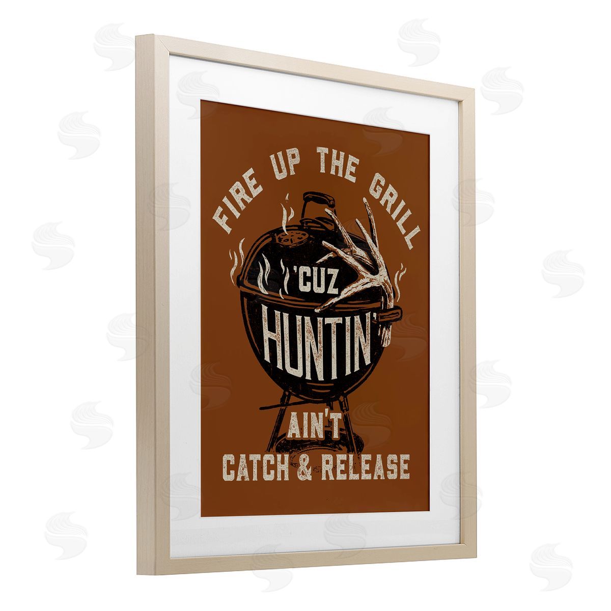 Jedco Brands, Inc. Fire Up Grill Funny Hunting Canvas Wall Art Print