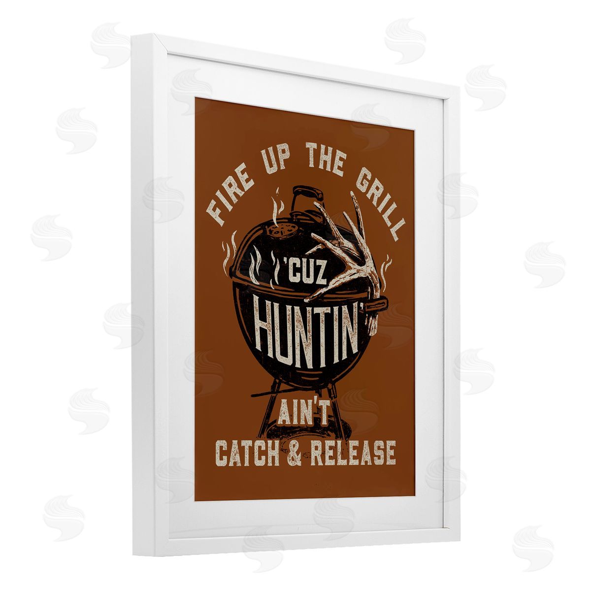 Jedco Brands, Inc. Fire Up Grill Funny Hunting Canvas Wall Art Print
