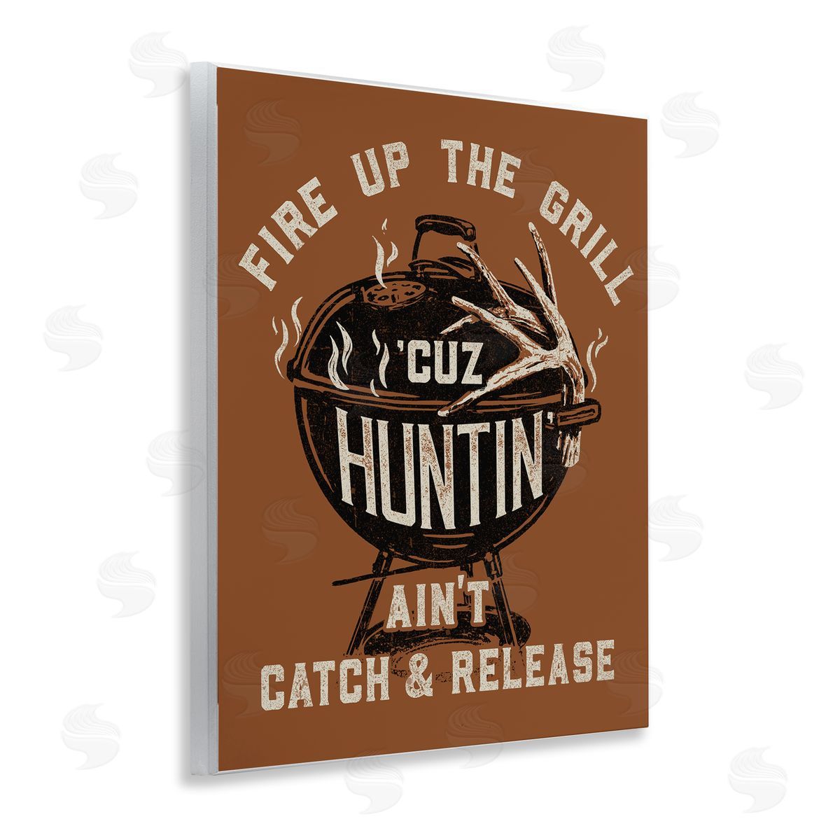Jedco Brands, Inc. Fire Up Grill Funny Hunting Canvas Wall Art Print