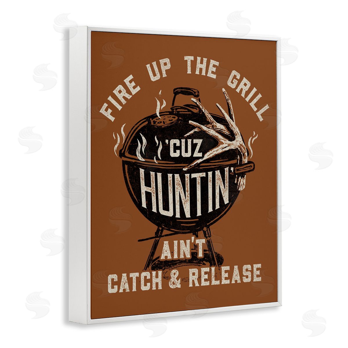 Jedco Brands, Inc. Fire Up Grill Funny Hunting Canvas Wall Art Print