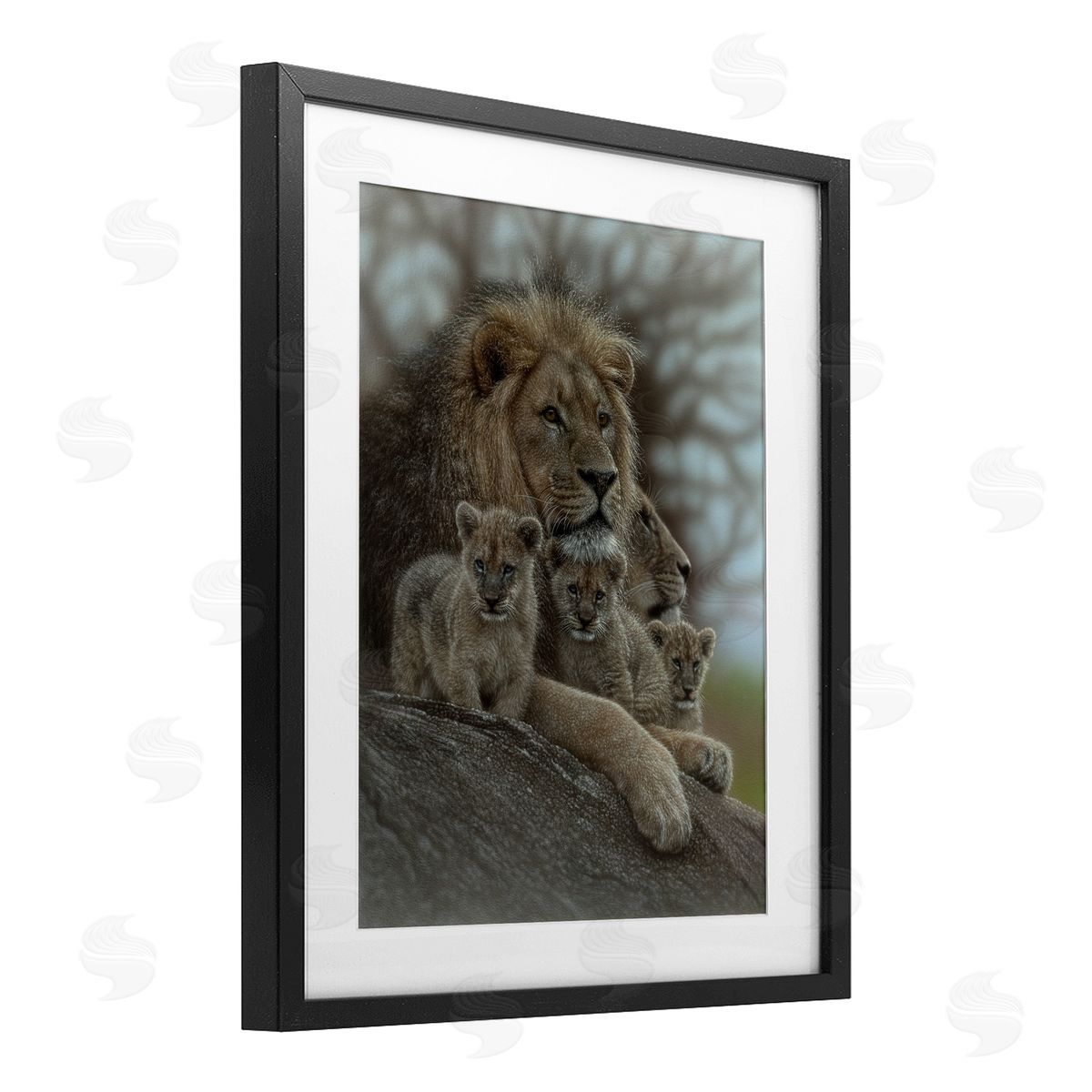 Collin Bogle Family Man Lion Cubs Canvas Wall Art Print