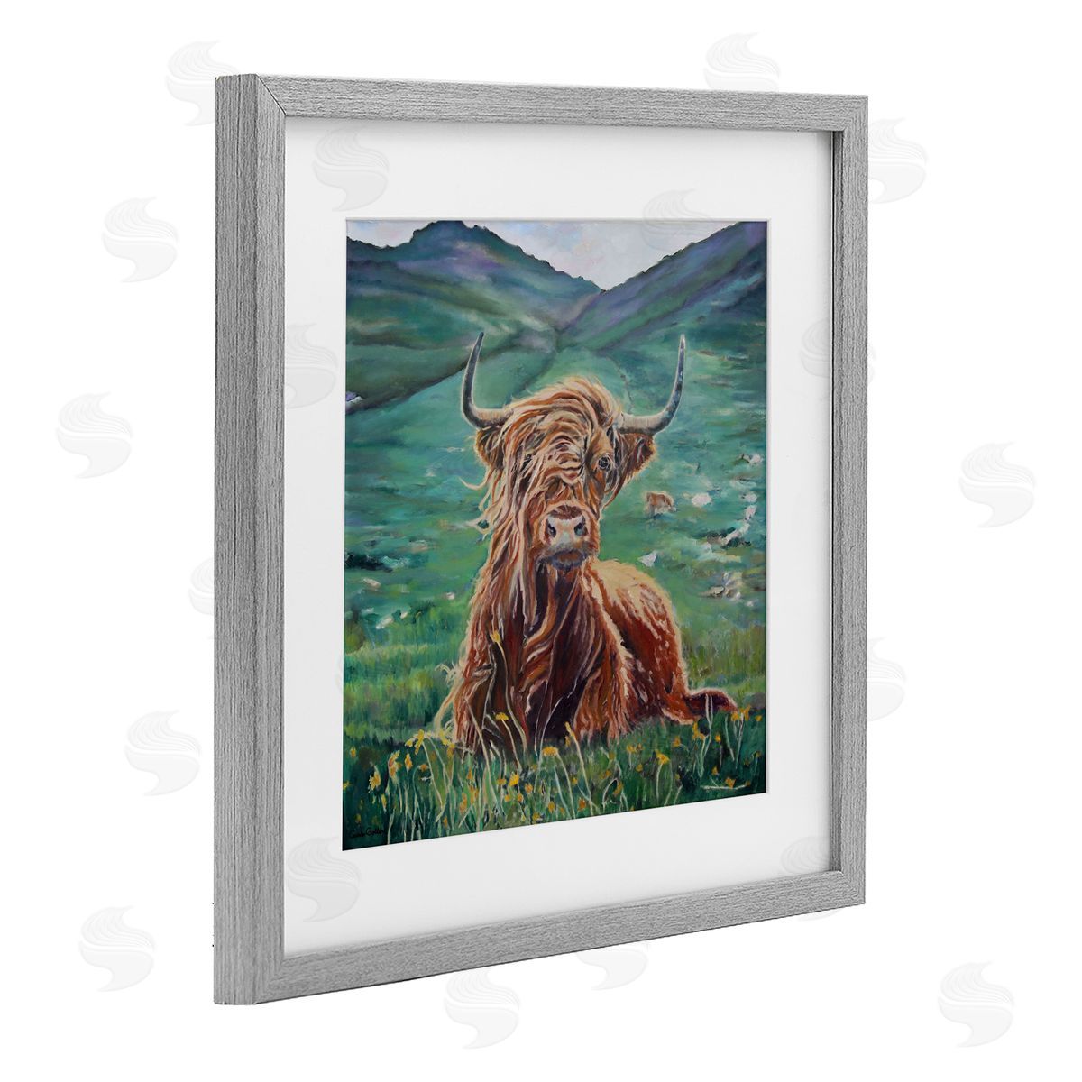 Carrie Goller Highland Cattle Windblown Canvas Wall Art Print