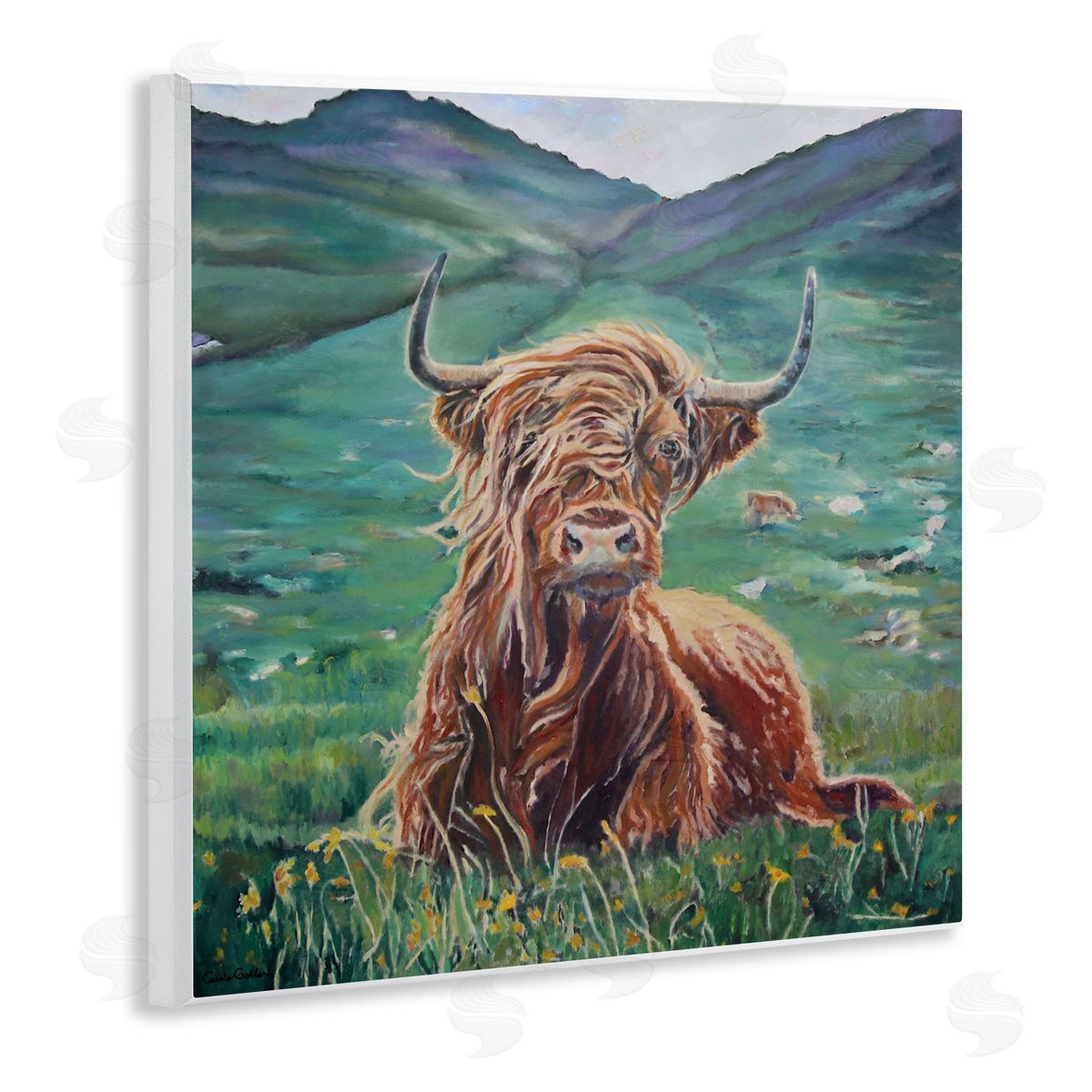 Carrie Goller Highland Cattle Windblown Canvas Wall Art Print