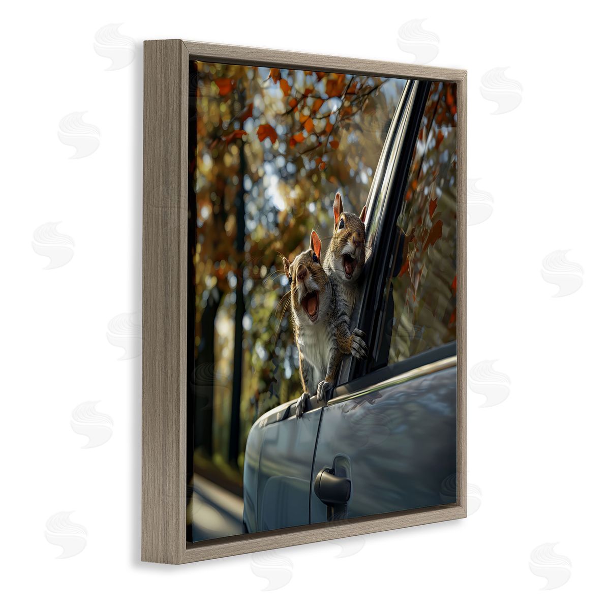Jim Baldwin Funny Squirrel Truck Canvas Wall Art Print