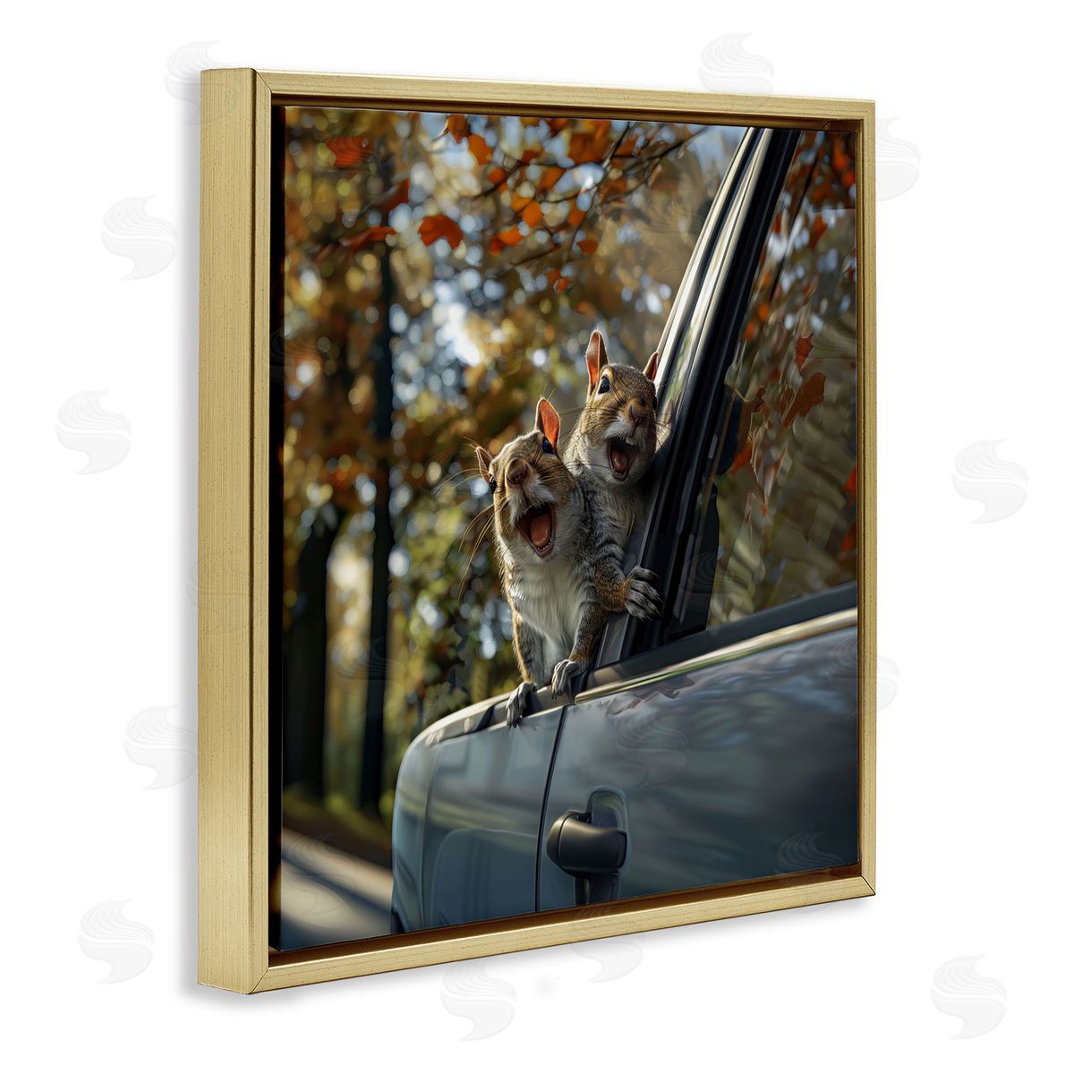 Jim Baldwin Funny Squirrel Truck Canvas Wall Art Print