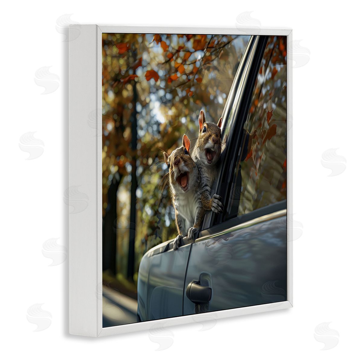 Jim Baldwin Funny Squirrel Truck Canvas Wall Art Print