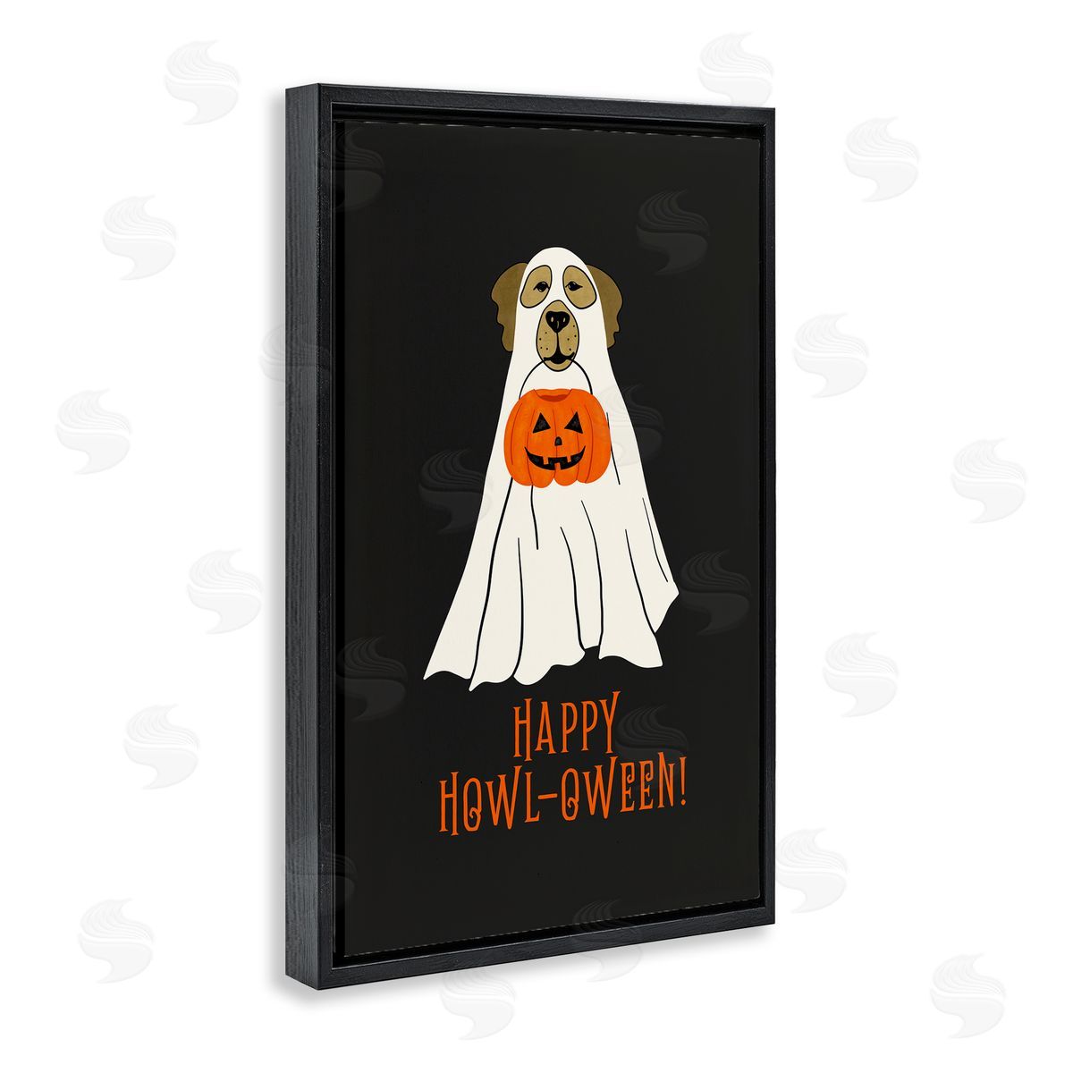 JJ Design House LLC Happy Howl-oween Ghost Dog Canvas Wall Art Print