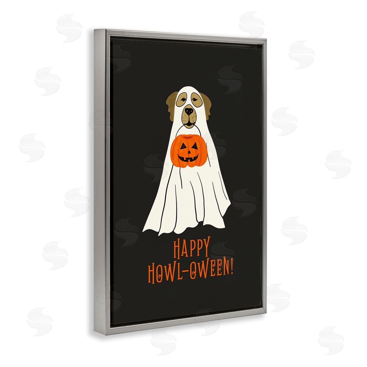 JJ Design House LLC Happy Howl-oween Ghost Dog Canvas Wall Art Print
