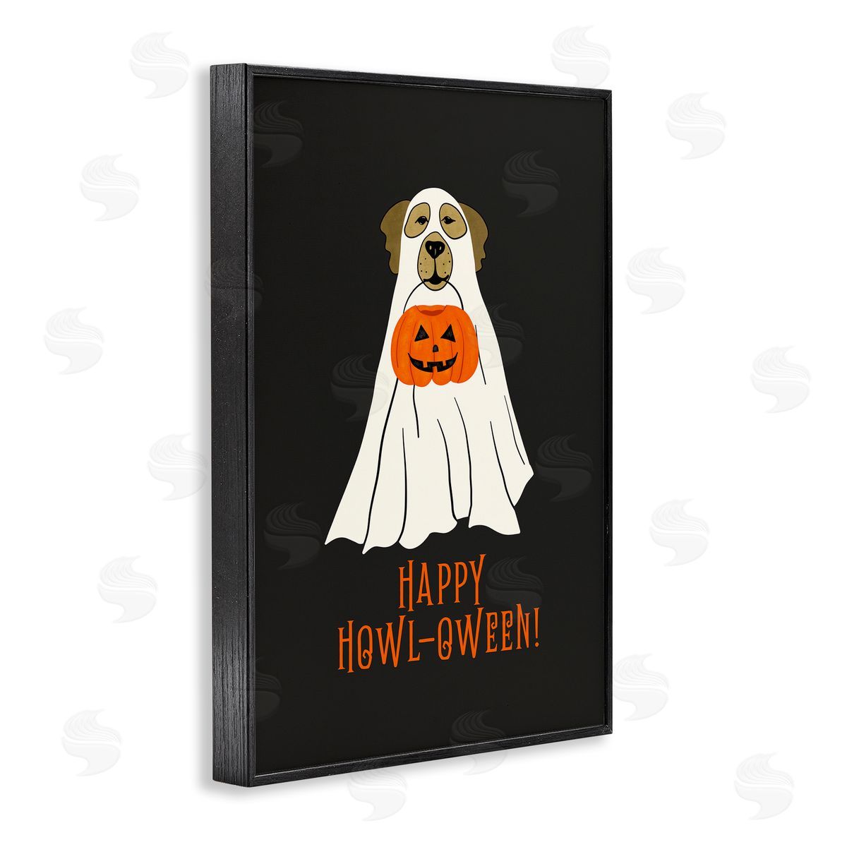 JJ Design House LLC Happy Howl-oween Ghost Dog Canvas Wall Art Print