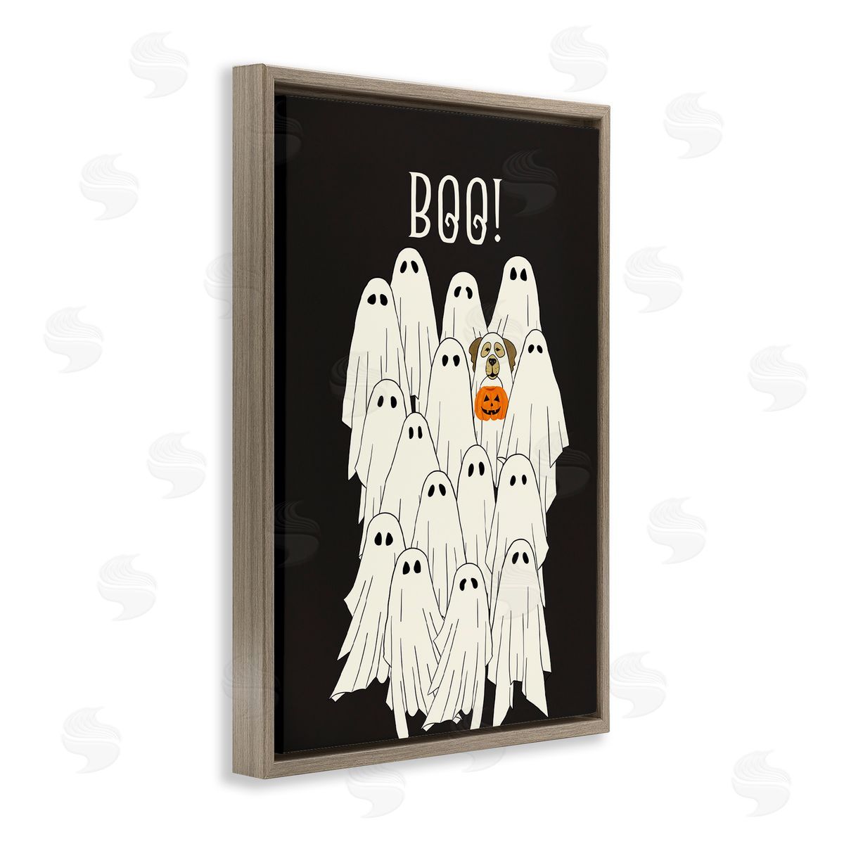 JJ Design House LLC Boo Ghosts with Dog Costume Canvas Wall Art Print