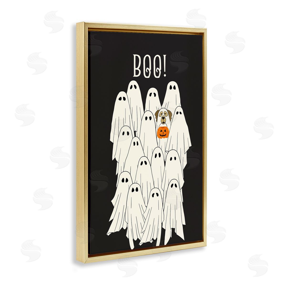 JJ Design House LLC Boo Ghosts with Dog Costume Canvas Wall Art Print