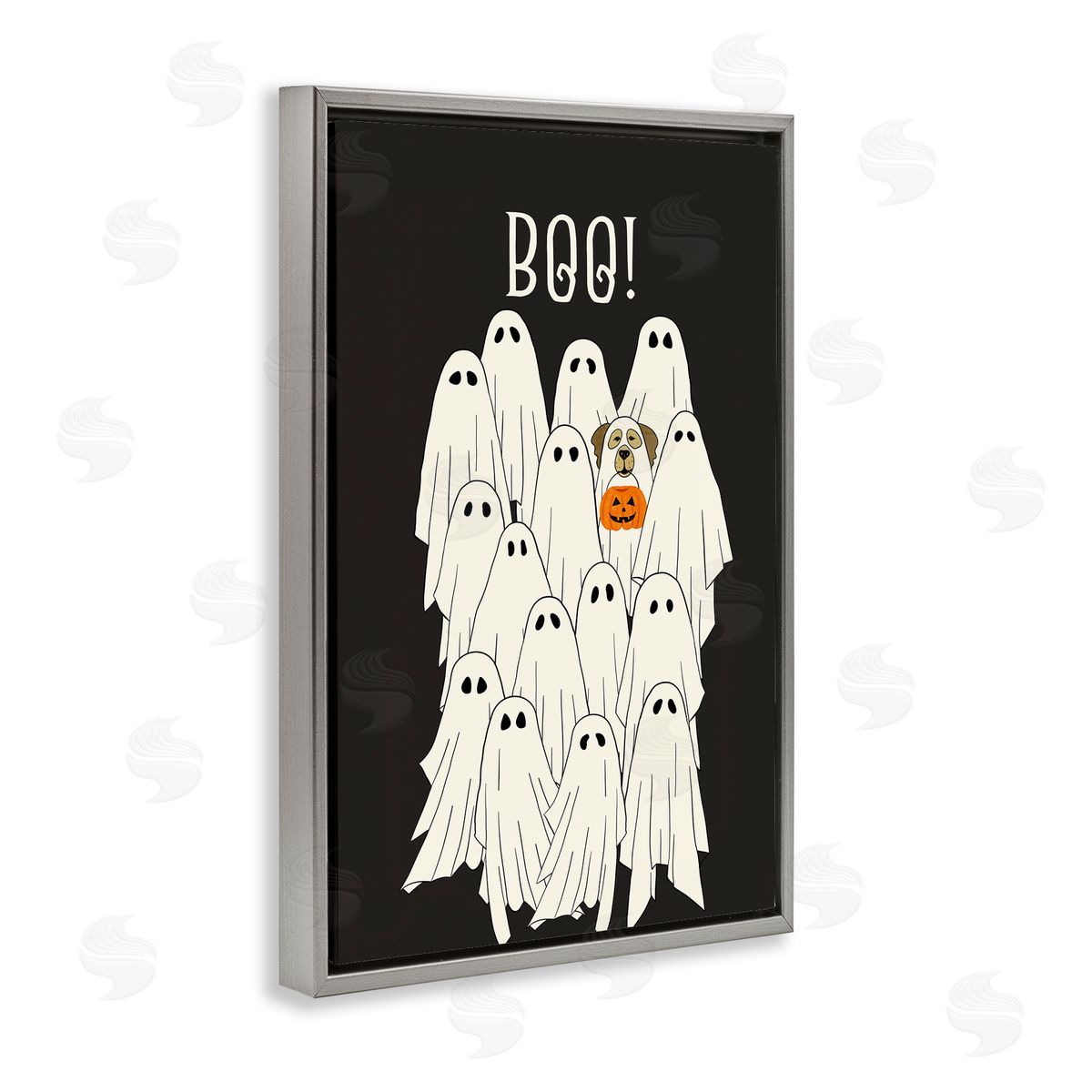 JJ Design House LLC Boo Ghosts with Dog Costume Canvas Wall Art Print