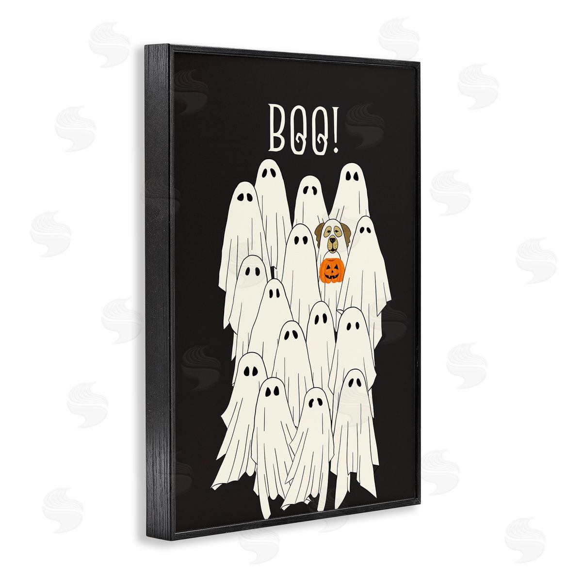 JJ Design House LLC Boo Ghosts with Dog Costume Canvas Wall Art Print