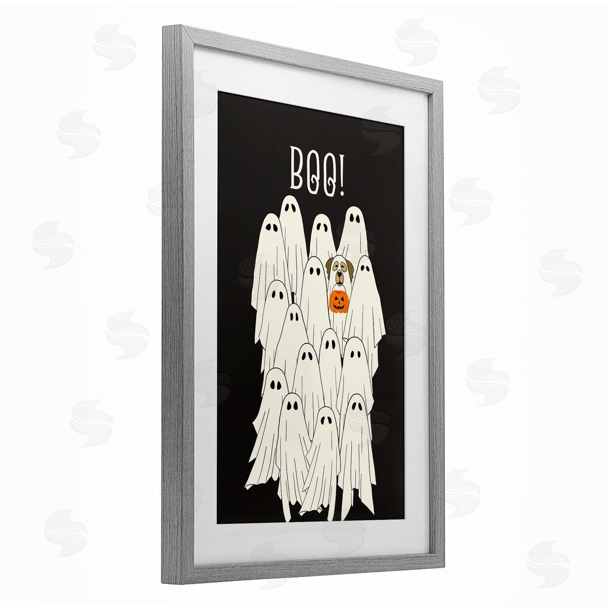 JJ Design House LLC Boo Ghosts with Dog Costume Canvas Wall Art Print