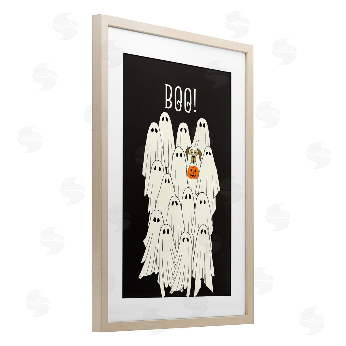 JJ Design House LLC Boo Ghosts with Dog Costume Canvas Wall Art Print