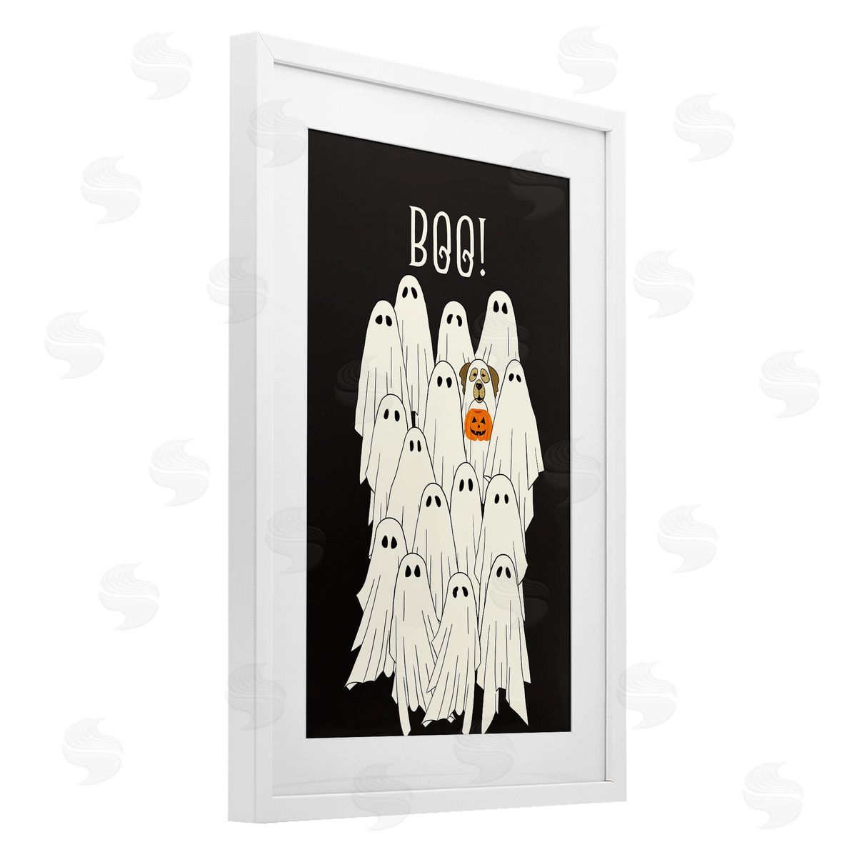 JJ Design House LLC Boo Ghosts with Dog Costume Canvas Wall Art Print