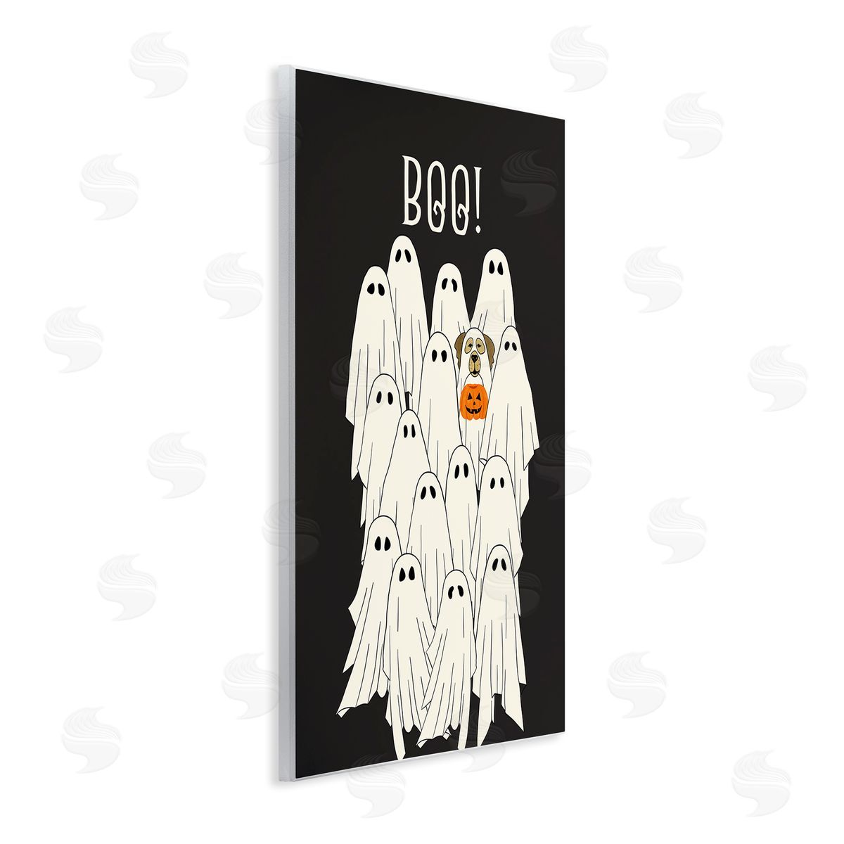 JJ Design House LLC Boo Ghosts with Dog Costume Canvas Wall Art Print