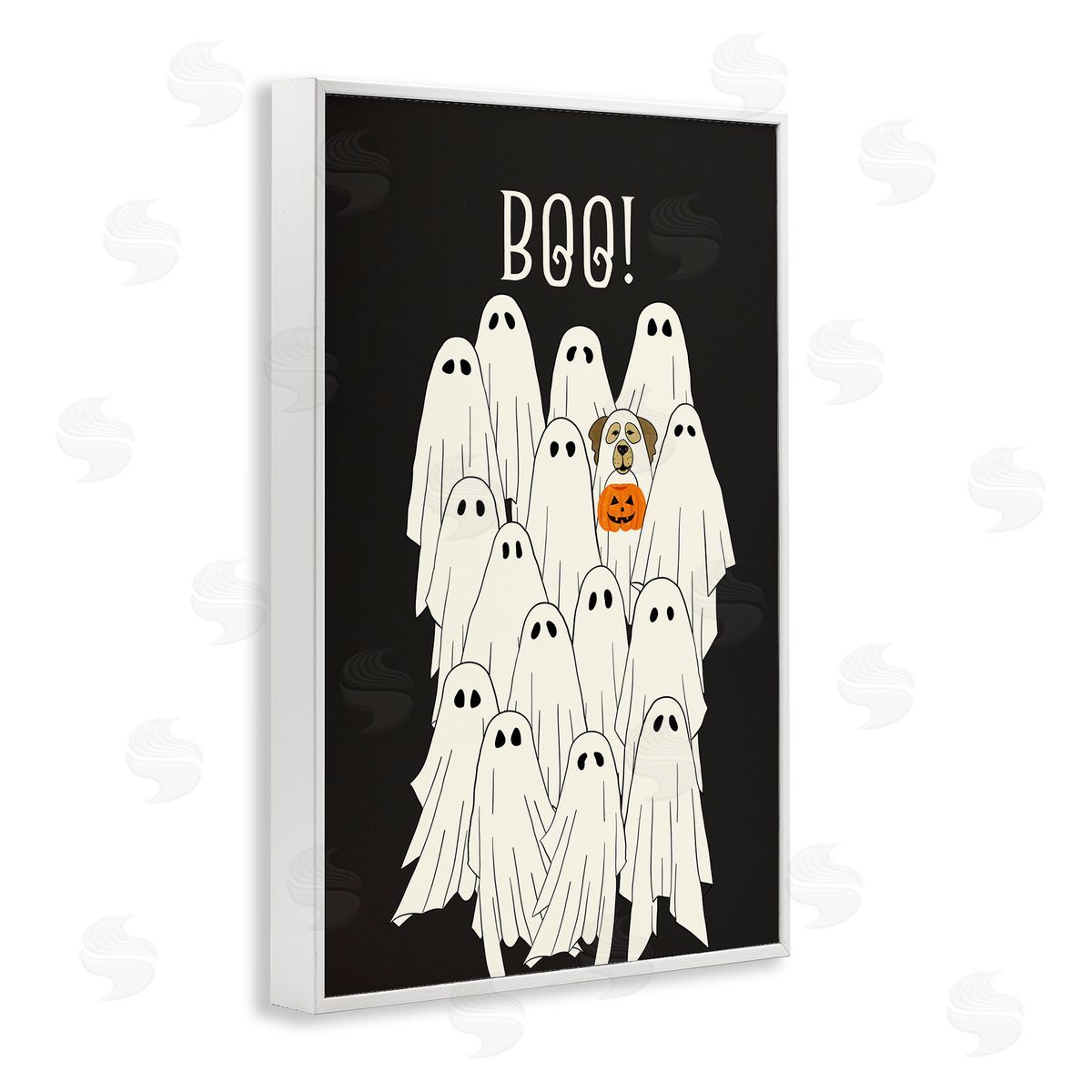 JJ Design House LLC Boo Ghosts with Dog Costume Canvas Wall Art Print