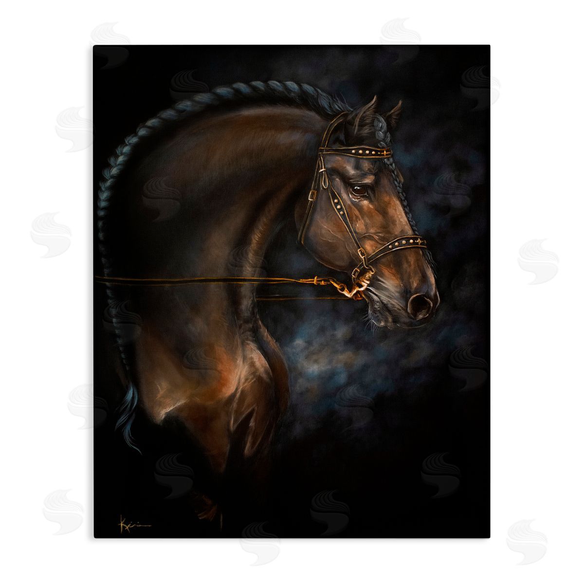 Lindsay Kivi Fine Art Expressive Equine Horse in Harness Canvas Wall Art Print
