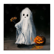 Lindsay Kivi Fine Art | Vintage Halloween Ghost & Pumpkin