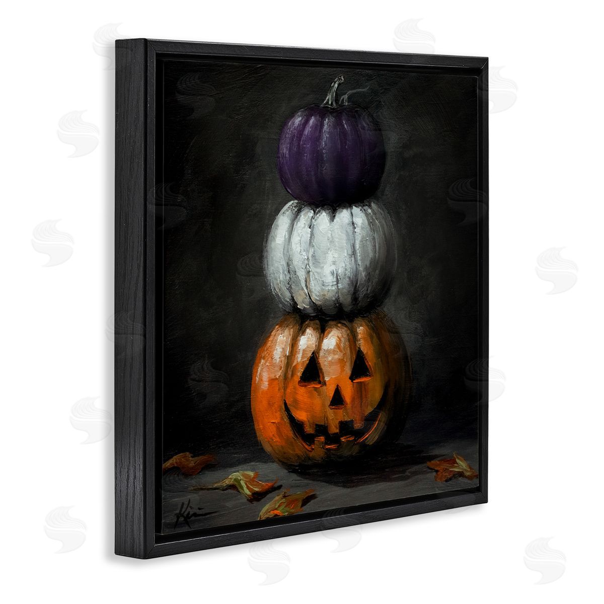 Lindsay Kivi Fine Art Vintage Halloween Pumpkin Stack Canvas Wall Art Print