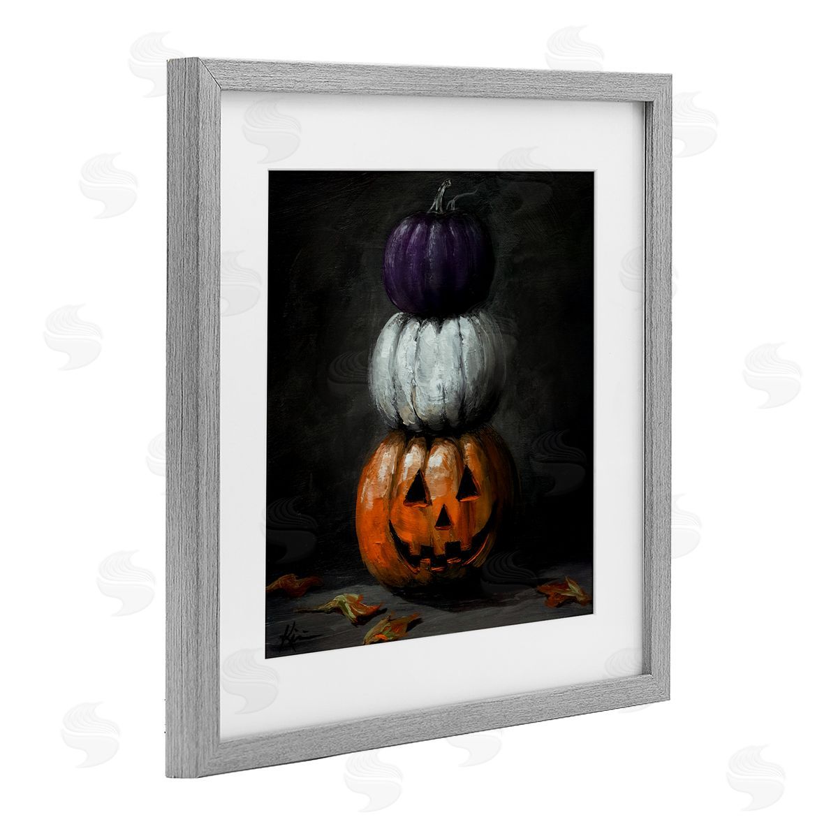 Lindsay Kivi Fine Art Vintage Halloween Pumpkin Stack Canvas Wall Art Print