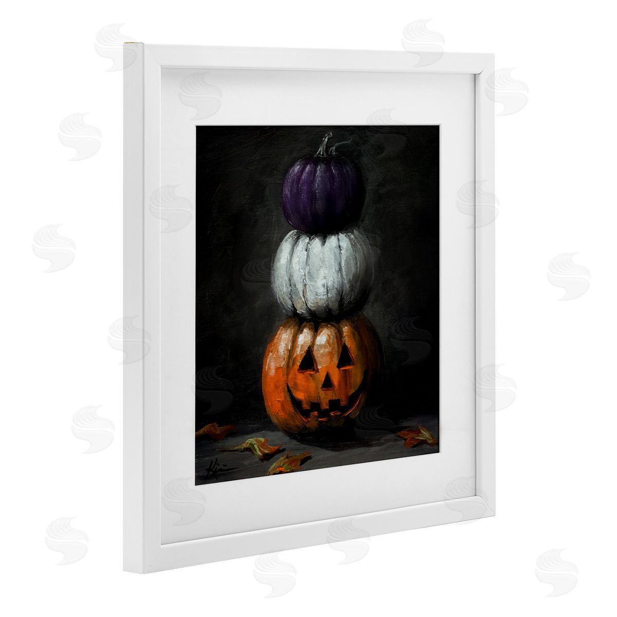 Lindsay Kivi Fine Art Vintage Halloween Pumpkin Stack Canvas Wall Art Print