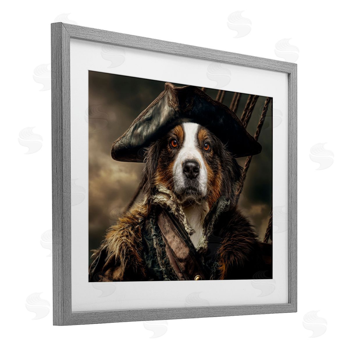 Kelley Parker Barking Buccaneer Pirate Dog Canvas Wall Art Print