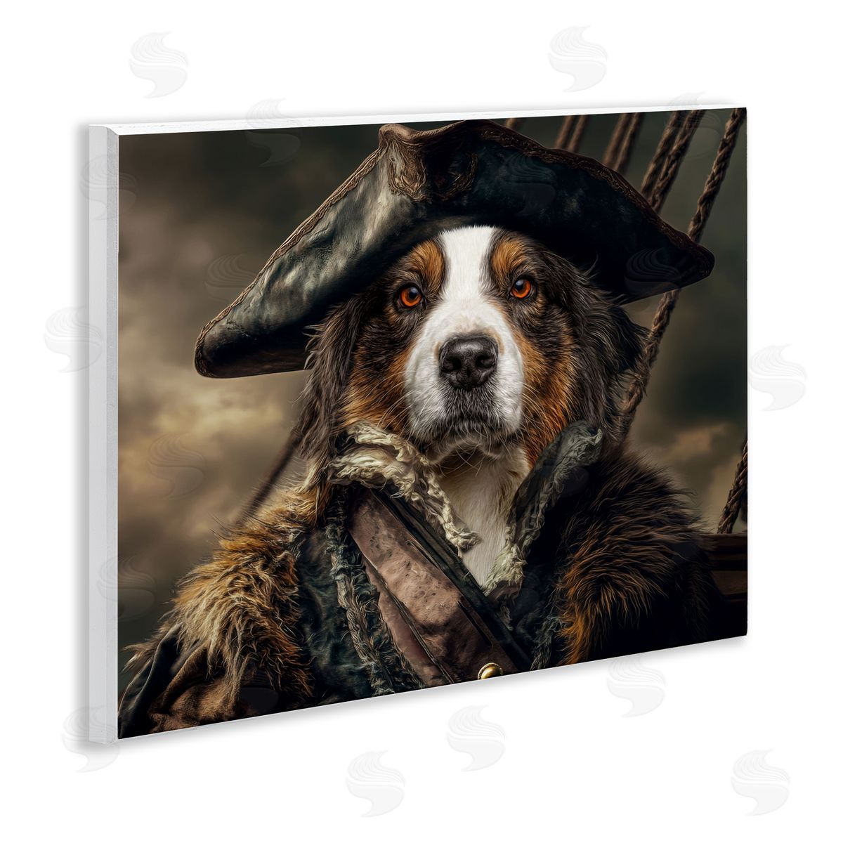 Kelley Parker Barking Buccaneer Pirate Dog Canvas Wall Art Print