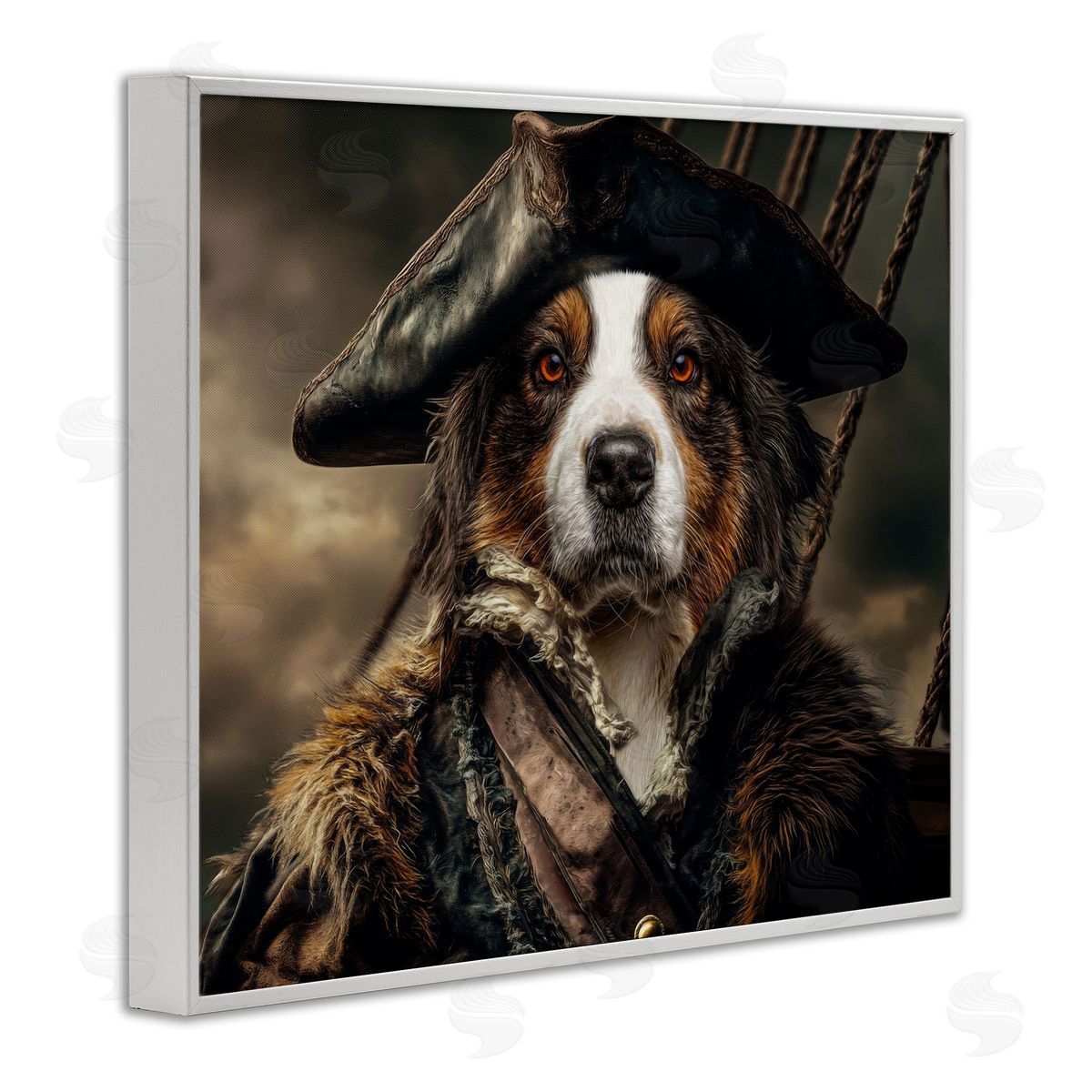 Kelley Parker Barking Buccaneer Pirate Dog Canvas Wall Art Print