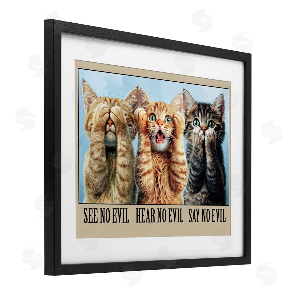 Jim Baldwin See No Evil Cats Canvas Wall Art Print