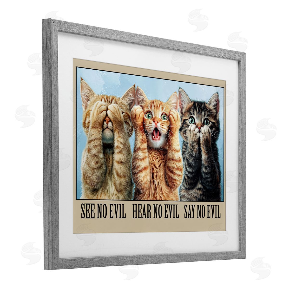 Jim Baldwin See No Evil Cats Canvas Wall Art Print