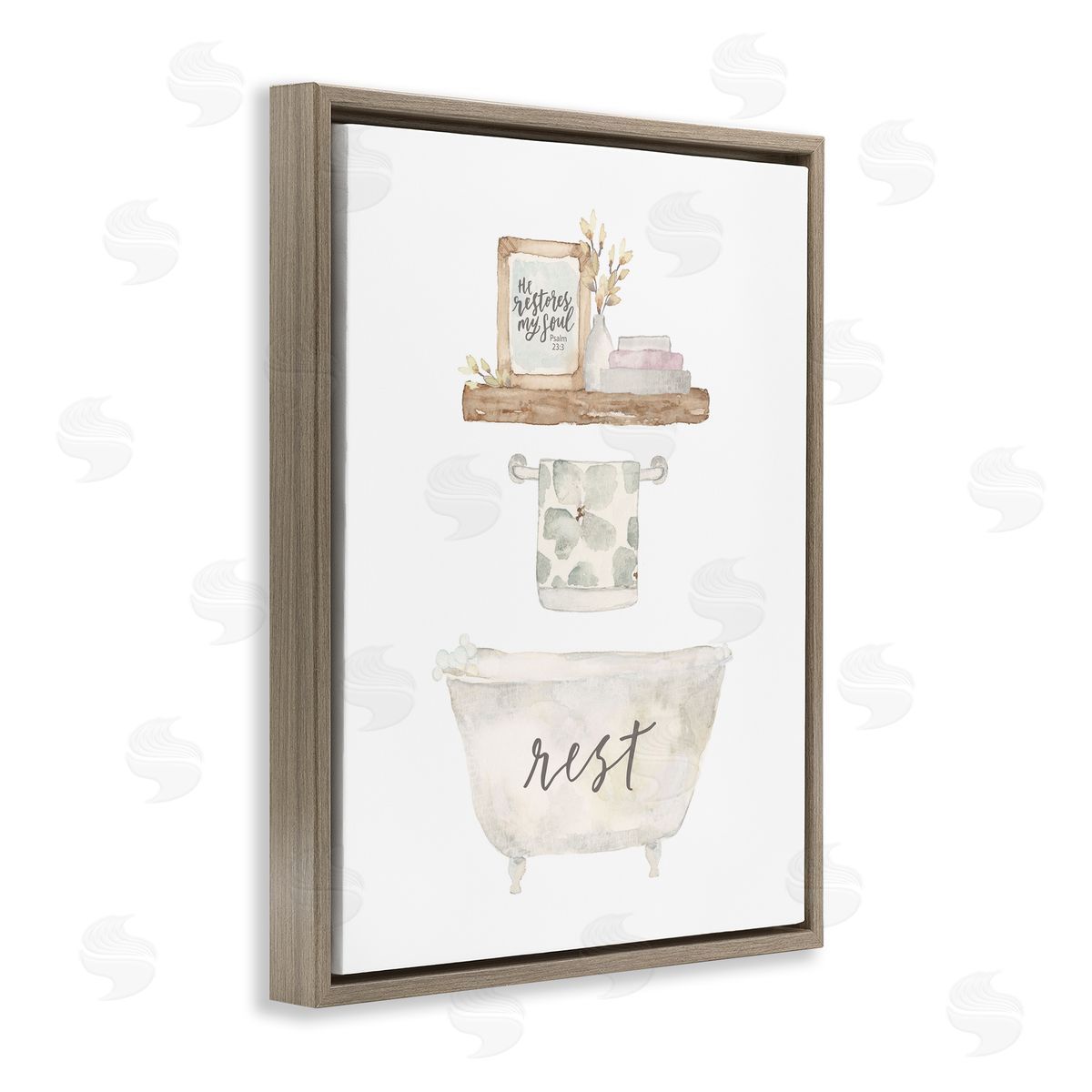 Blue Chair Blessing Restful Proverb Bathtub Canvas Wall Art Print