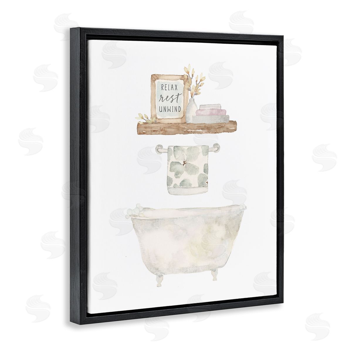 Blue Chair Blessing Relax Unwind Minimal Bath Canvas Wall Art Print