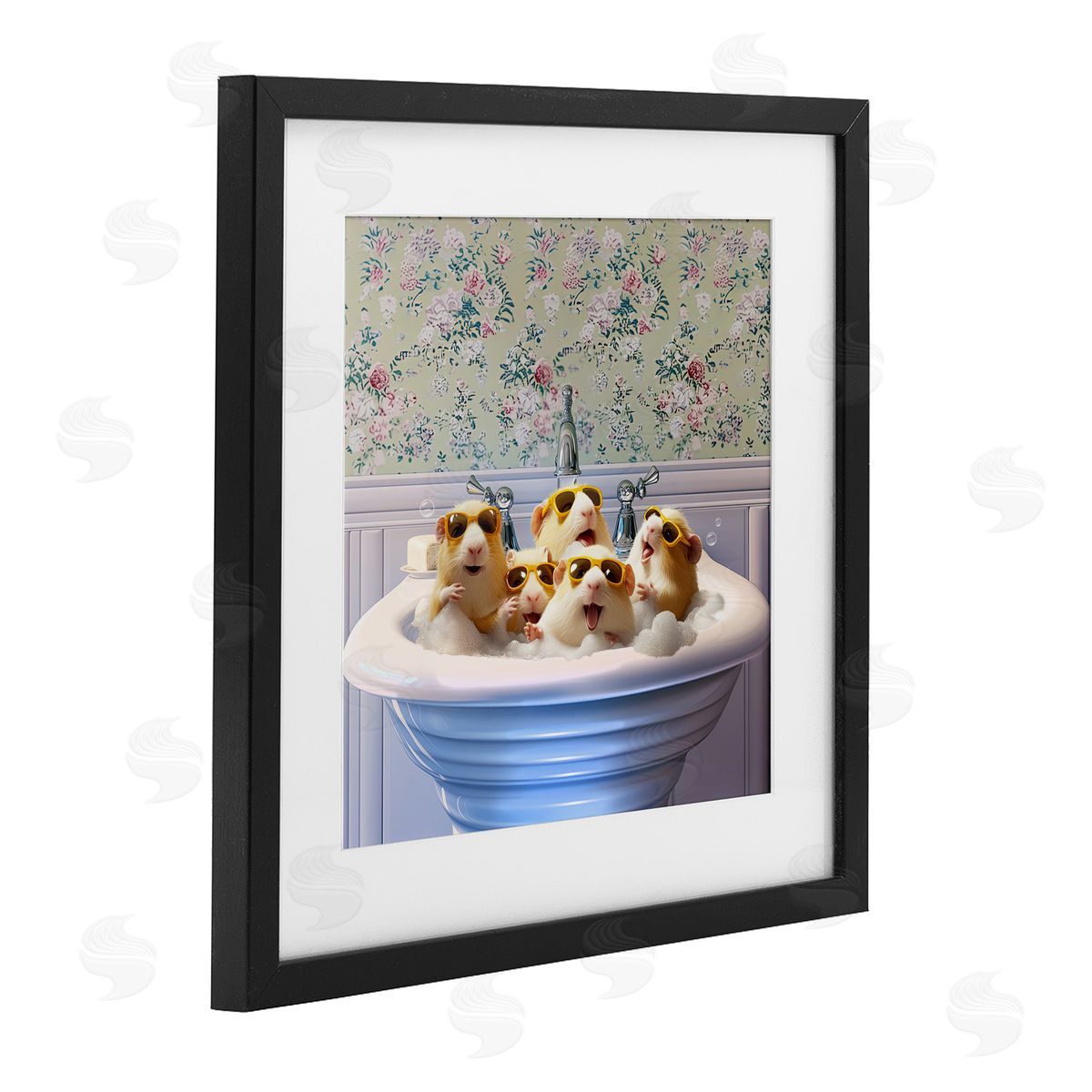 Jim Baldwin Guinea Pigs Sink Canvas Wall Art Print